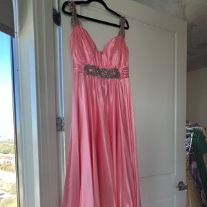Elegant Beaded V-Neck Satin Dress